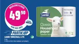 Coop Obs LAMBI TØRKERULL 6 PK, Medlemspris tilbud