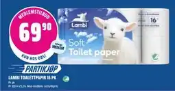 Coop Obs LAMBI TOALETTPAPIR 16 PK, Medlemspris tilbud