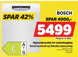 POWER Bosch oppvaskmaskin for underbygging tilbud