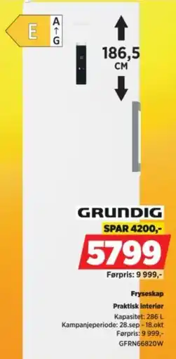 POWER Grundig fryseskap tilbud