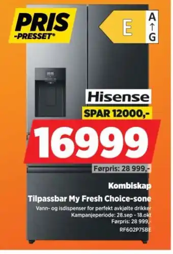 POWER Hisense Kombiskap tilbud