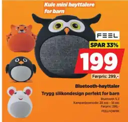 POWER Feel kule mini høyttalere for barn tilbud