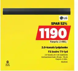 POWER LG 2.0-kanals lydplanke tilbud