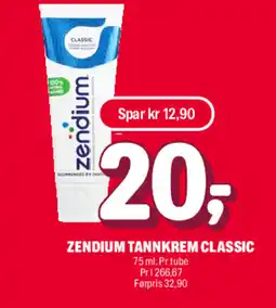 Coop Extra Zendium tannkrem classic tilbud