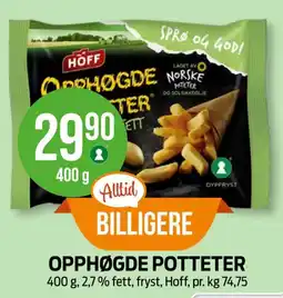 Kiwi Hoff opphøgde potteter tilbud