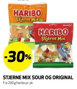 Bunnpris Haribo stjerne mix sour og original tilbud