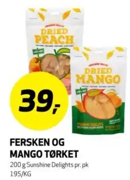 Bunnpris Sunshine Delights fersken og mango tørket tilbud