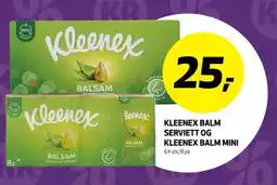 Bunnpris Kleenex Balm Serviett Og Kleenex Balm Mini tilbud