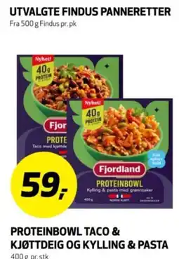 Bunnpris Fjordland Proteinbowl Taco & Kylling & Pasta tilbud