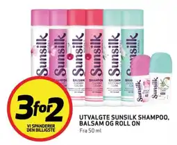Bunnpris Sunsilk shampoo, balsam og roll on tilbud