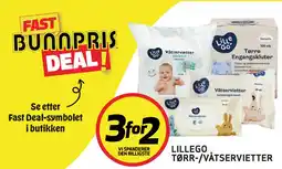 Bunnpris LilleGo tørr-/våtservietter tilbud