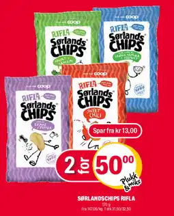 Coop Extra Rifla Sørlands Chips tilbud