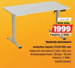 POWER Dacata elektrisk skrivebord tilbud