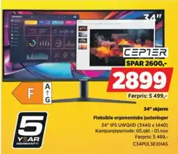 POWER Cep1er 34" skjerm tilbud