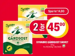 Coop Extra Synnøve gårdsost skivet tilbud