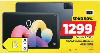 Tcl tab 10l gen 4 nettbrett