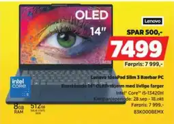 POWER Lenovo IdeaPad Slim 3 Bærbar PC 14" 8GB RAM 512GB SSD tilbud