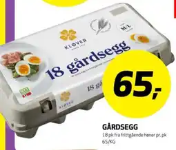 Bunnpris Kløver gårdsegg tilbud