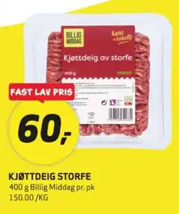 Bunnpris Billig Middag Kjøttdeig Storf tilbud