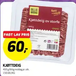 Bunnpris Billig middag kjøttdeig av storfe tilbud