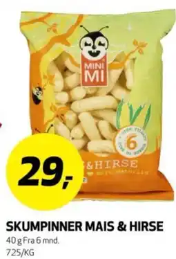 Bunnpris Mini Mi Skumpinner Mais & Hirse tilbud