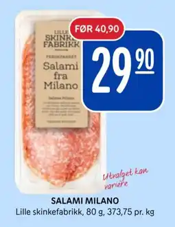 Rema 1000 Lille skinkefabrikk Salami Milano tilbud