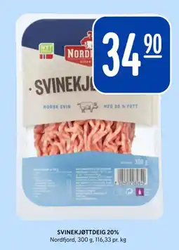 Rema 1000 Nordfjord Svinekjøttdeig 20% tilbud