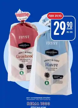 Rema 1000 Fryst grovbrød havre tilbud