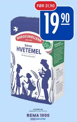 Rema 1000 Norgesmøllene Hvetemel tilbud