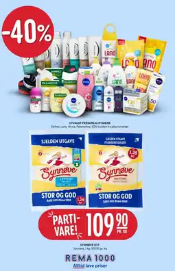Rema 1000 Utvalgt personlig hygiene tilbud
