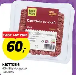 Bunnpris KJØTTDEIG tilbud