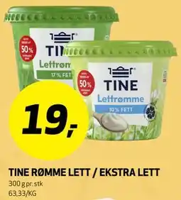 Bunnpris TINE RØMME LETT / EKSTRA LETT tilbud
