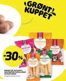 Bunnpris RØDBETER, BETEMIKS, GULE BETER, PERSILLEROT OG PASTINAKK tilbud