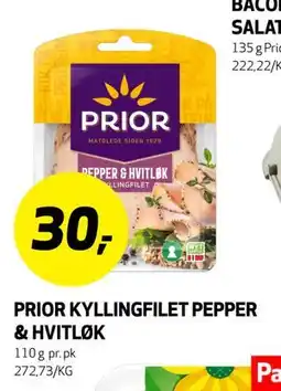 Bunnpris PRIOR KYLLINGFILET PEPPER & HVITLØK tilbud