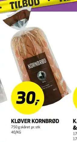 Bunnpris KLØVER KORNBRØD tilbud