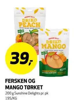 Bunnpris FERSKEN OG MANGO TØRKET tilbud