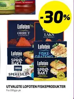 Bunnpris UTVALGTE LOFOTEN FISKEPRODUKTER tilbud