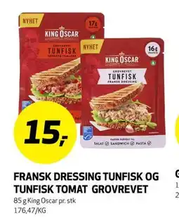 Bunnpris FRANSK DRESSING TUNFISK OG TUNFISK TOMAT GROVREVET tilbud