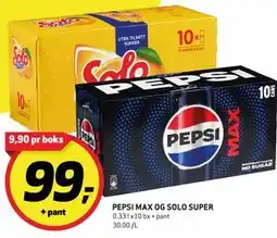 Bunnpris PEPSI MAX OG SOLO SUPER tilbud