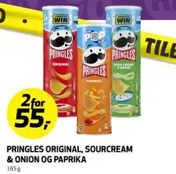 Bunnpris PRINGLES ORIGINAL, SOURCREAM & ONION OG PAPRIKA tilbud