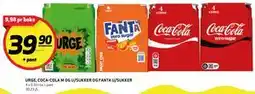 Bunnpris URGE, COCA-COLA M OG U/SUKKER OG FANTA U/SUKKER tilbud