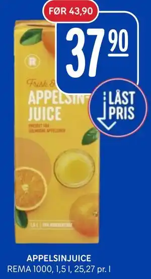 Rema 1000 APPELSINJUICE tilbud
