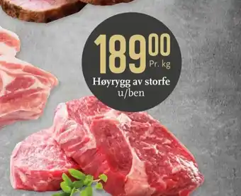 Høyrygg av storfe u/ben