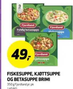 Bunnpris Fiskesuppe, kjøttsuppe og betasuppe brimi tilbud