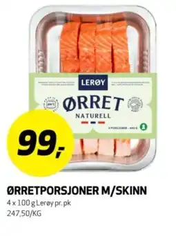 Bunnpris Ørretporsjoner m/skinn tilbud