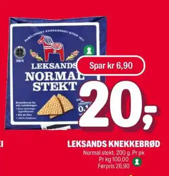 Coop Extra LEKSANDS KNEKKEBRØD tilbud