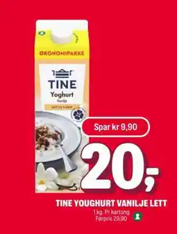 Coop Extra TINE YOGHURT VANILJE LETT tilbud