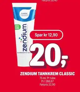 Coop Extra ZENDIUM TANNKREM CLASSIC tilbud