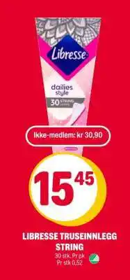 Coop Extra LIBRESSE TRUSEINNLEGG STRING tilbud