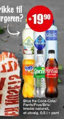 Spar Brus fra Coca-Cola/Farris/Frus/Bris/Imsdal tilbud